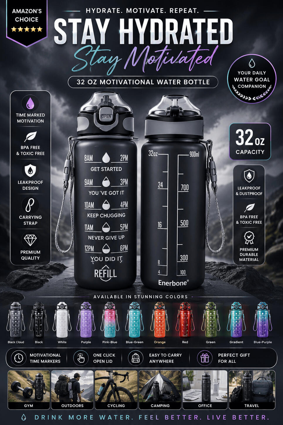 Motivational Bottle (Black Cloud Version)